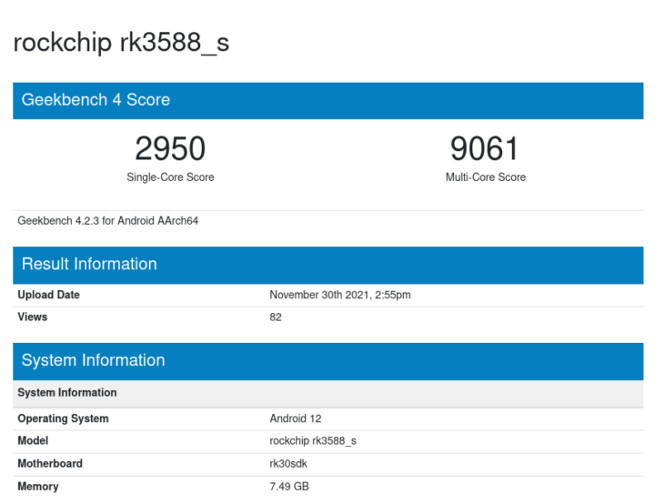 Rockchip RK3588 benchmarks