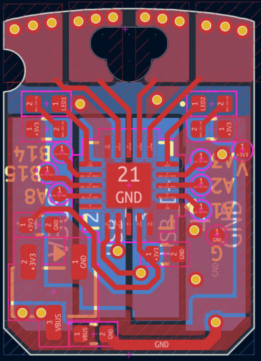 Diseño de la PCB de la placa USB Comu