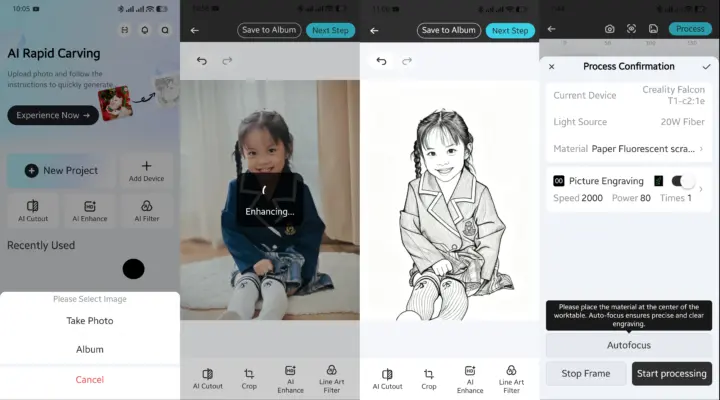 Aplicación móvil Falcon Design Space con IA