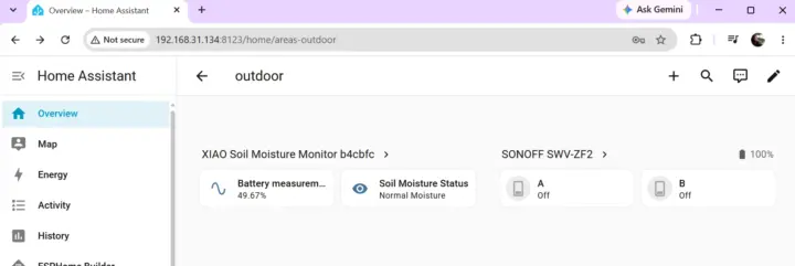 Interruptor del SONOFF SWV-ZF2 en Home Assistant