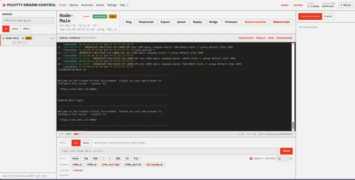 Interfaz de usuario PICOTTY SWARM CONTROL