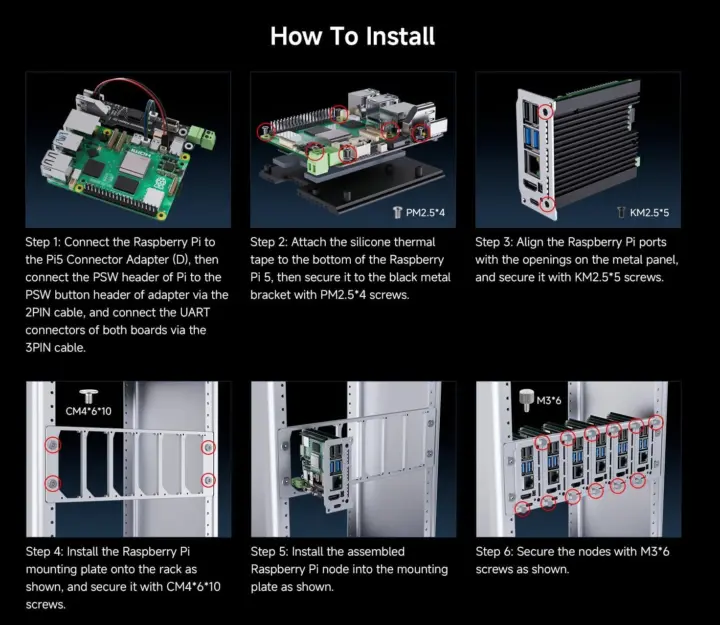 Instrucciones de instalaci&oacute;n del PiRack-M6F