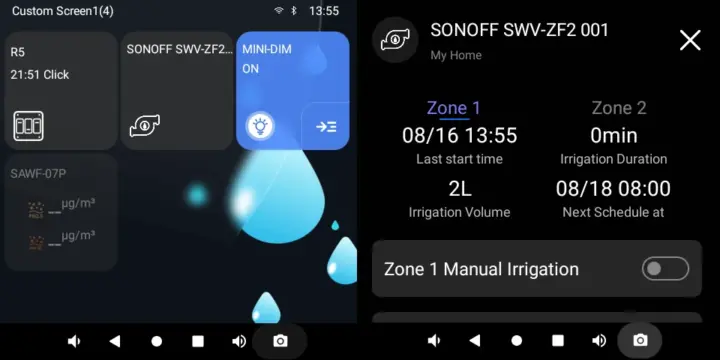 SONOFF SWV-ZF2 en el NSPanel Pro Gen2