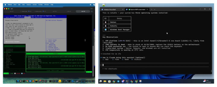 Interfaz de USBridge Remote con acceso al BIOS, capturas de pantalla y controles del dispositivo