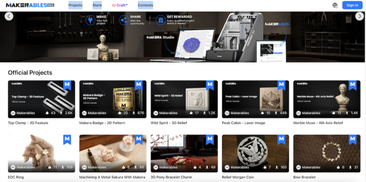 Biblioteca de proyectos CNC de Makerables para descargar