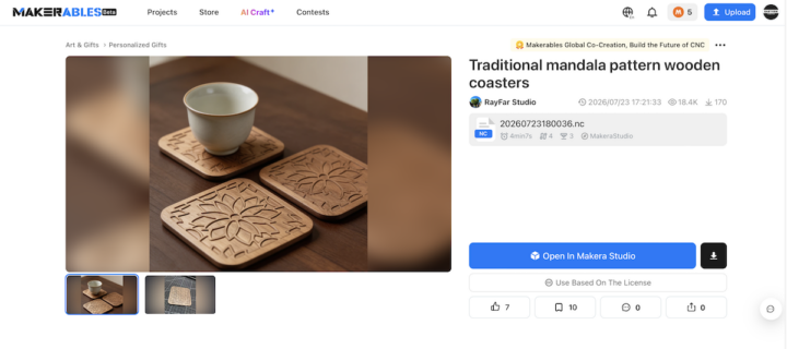 Biblioteca de proyectos de Makerables en Makera Studio