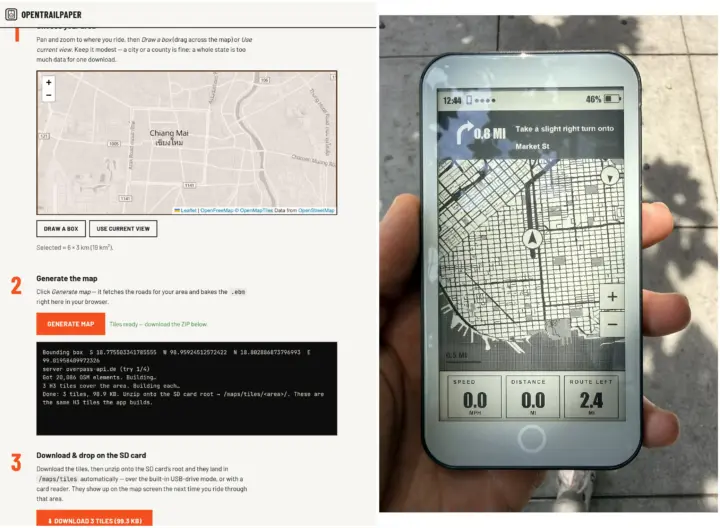Generación de mapas en un navegador web y renderizado en la pantalla E Ink