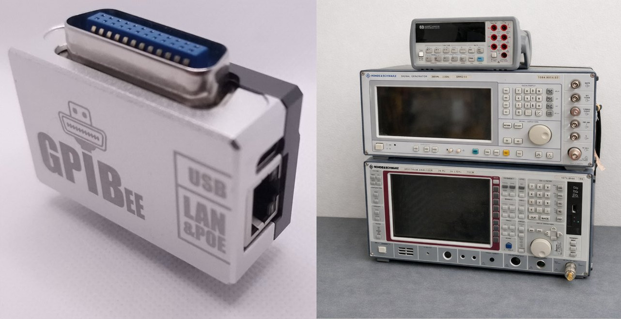 Adaptador GPIBee (UsbGpib V3) USB a GPIB con alimentación PoE