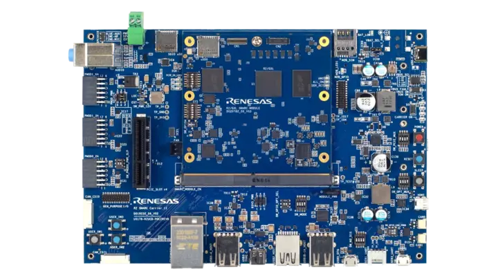 Renesas RZ/G3L-EVKIT con el módulo SMARC RZ/G3L y la placa portadora