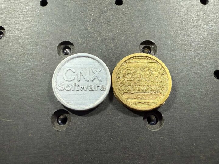 Prueba de fresado de aluminio y latón con CNC