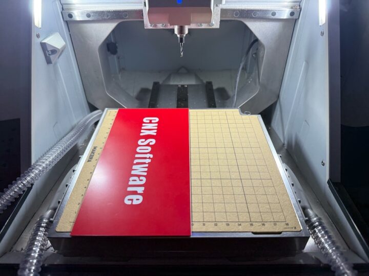 Prueba de fresado CNC con la mesa de vacío